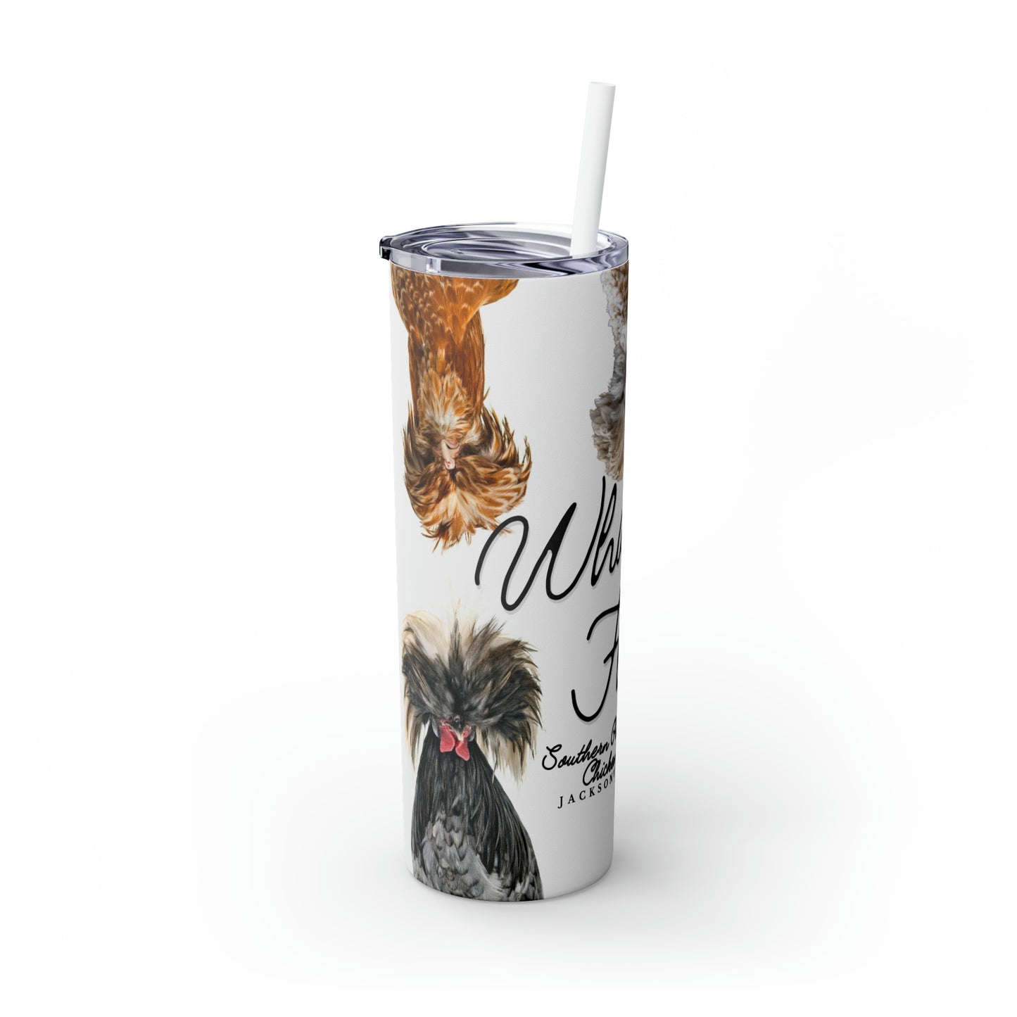 What the Flock Skinny Tumbler with Straw, 20oz