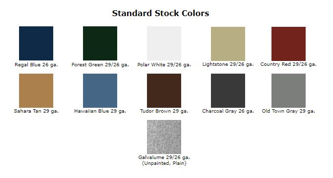 Special Order Metal Roofing Colors